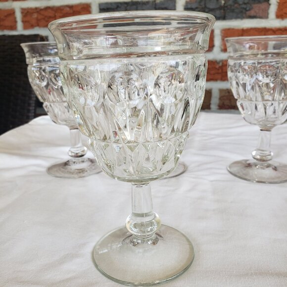 Vintage 1930's Paden City Chavalier Clear Goblet - Set of 4 - Picture 4 of 10